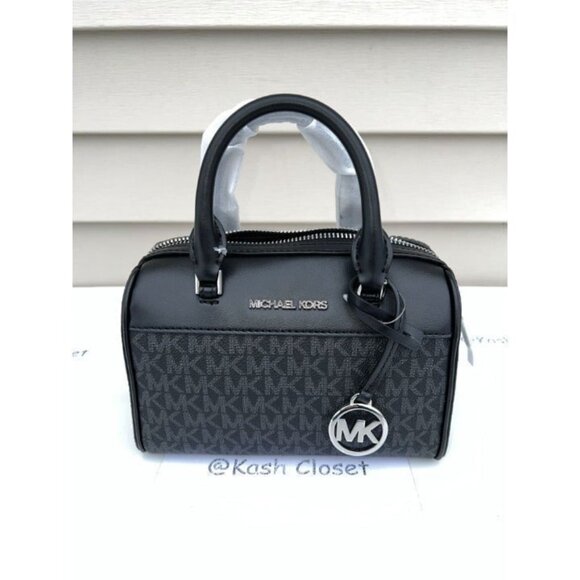 Michael Kors duffle crossbody bag XS purse MK signature black - Picture 1 of 12